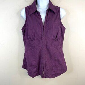 Vintage Y2K Faded Glory Womens Babydoll Top Size M 8 Purple Going Out Steampunk